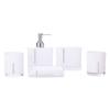 Complete 5 Piece Bathroom Organizers Set Acrylic Toothbrush Holders Soap Dispenser Tumblers Cup Vanitys Countertop Accessories