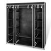 Day and Night - Day and Night Fabric Wardrobe with Compartments and Rods Black 45x150x176 Cm