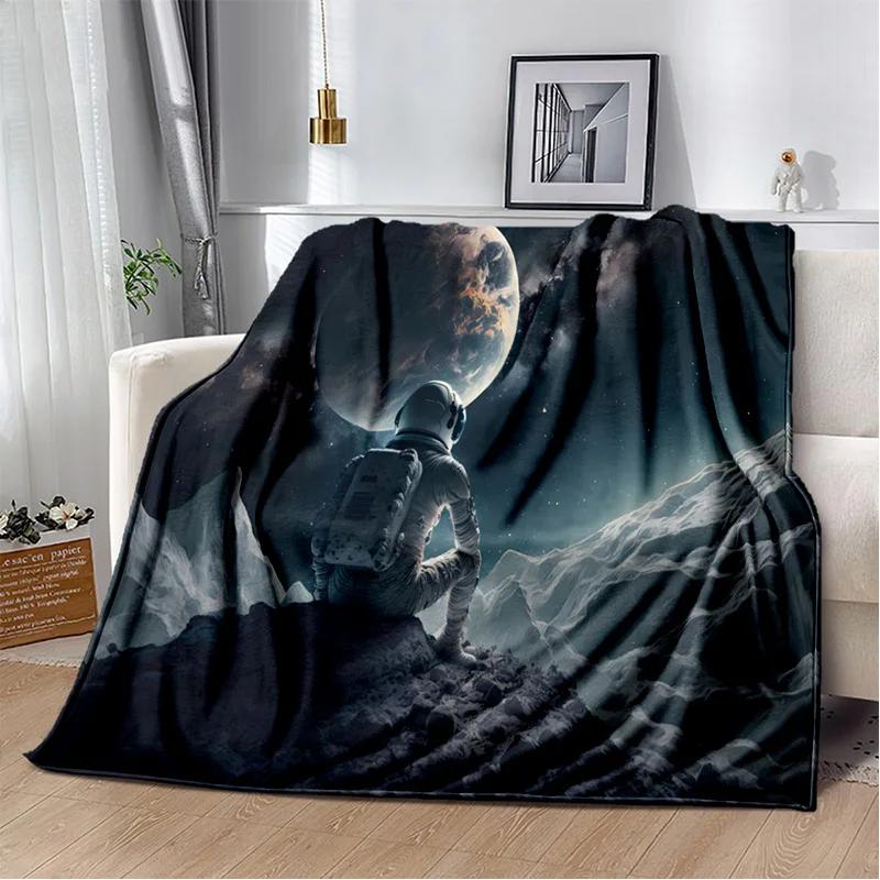 Astronaut Universe Spaceman 3D Outer Space Cartoon Blanket,Soft Throw Blanket for Home Bedroom Bed Sofa Office Cover Blanket Kid