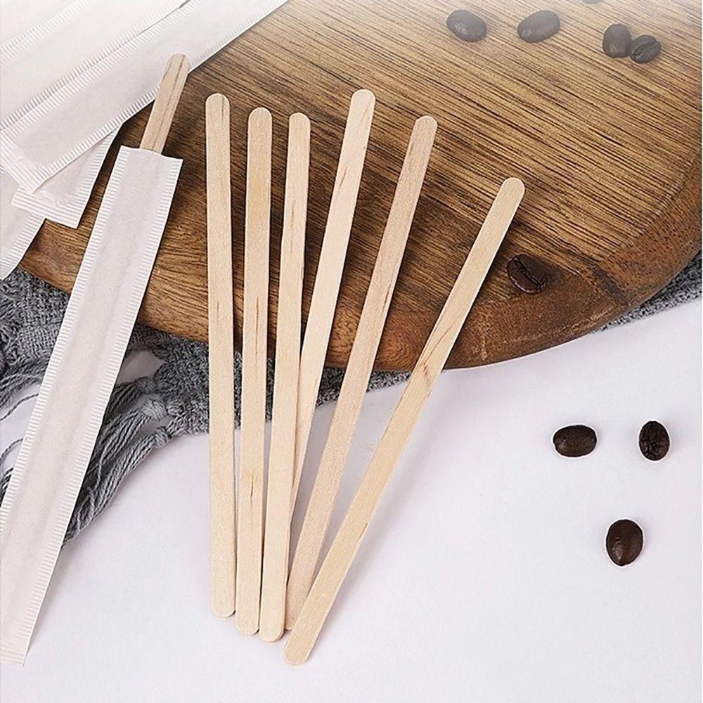 100Pcs Single Package Coffee Stirrer Sticks Disposable Drinking Stir Coffee Supply