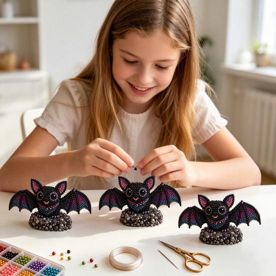 1 Set 3D Kralen Dieren DIY Kit, Kralen Dieren Kunst Ambachtelijke Kit met Instructies, Handgemaakte Insect Vogel Vleermuis Boerderijdier Kralen Kit voor Volwassenen Beginners
