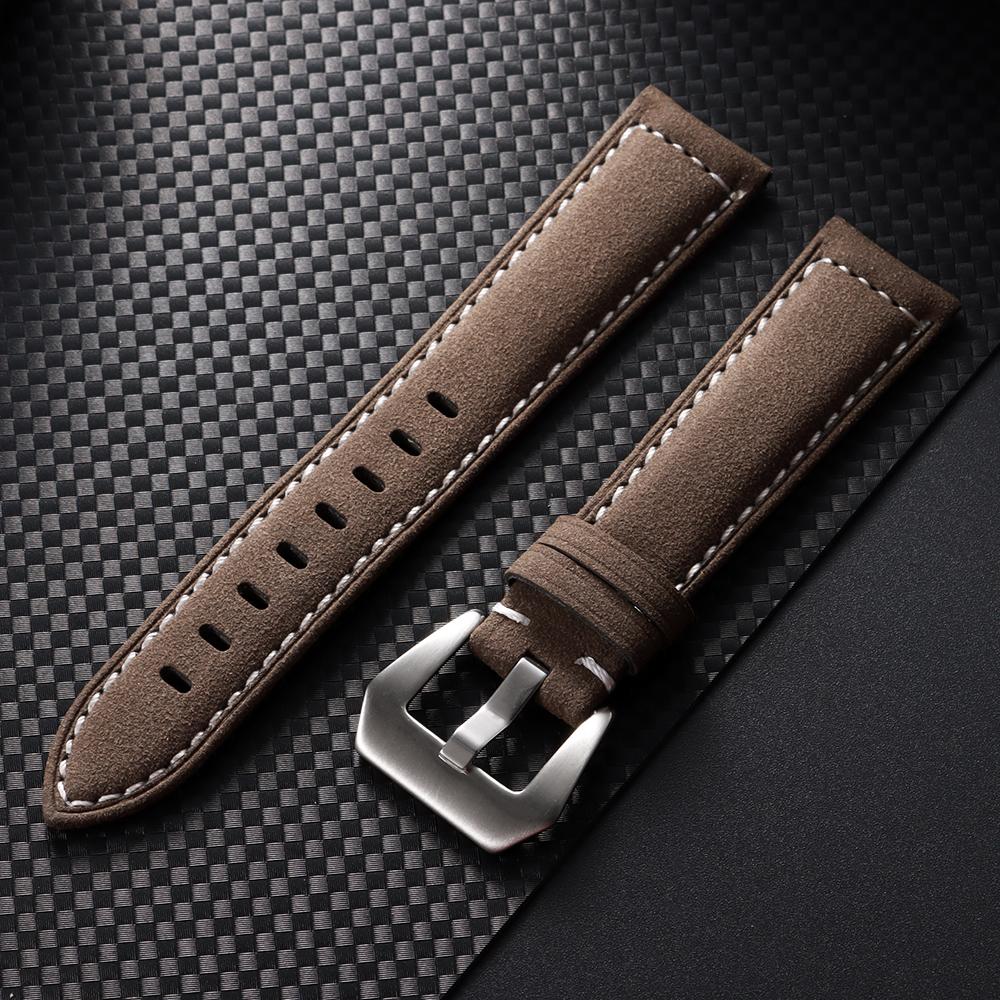 Genuine Leather Watch Band for Panerai Wrist Belt Vintage Matte Cowhide Strap Men Sports Bracelet Watchband 18mm 20mm 22mm 24mm