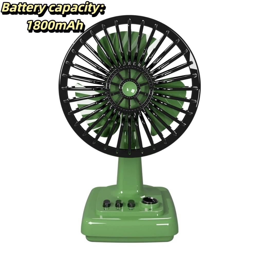 Portable Rechargeable Desktop Fan Rechargeable Retro Cream Fan Portable Mini Electric Fan Home Use