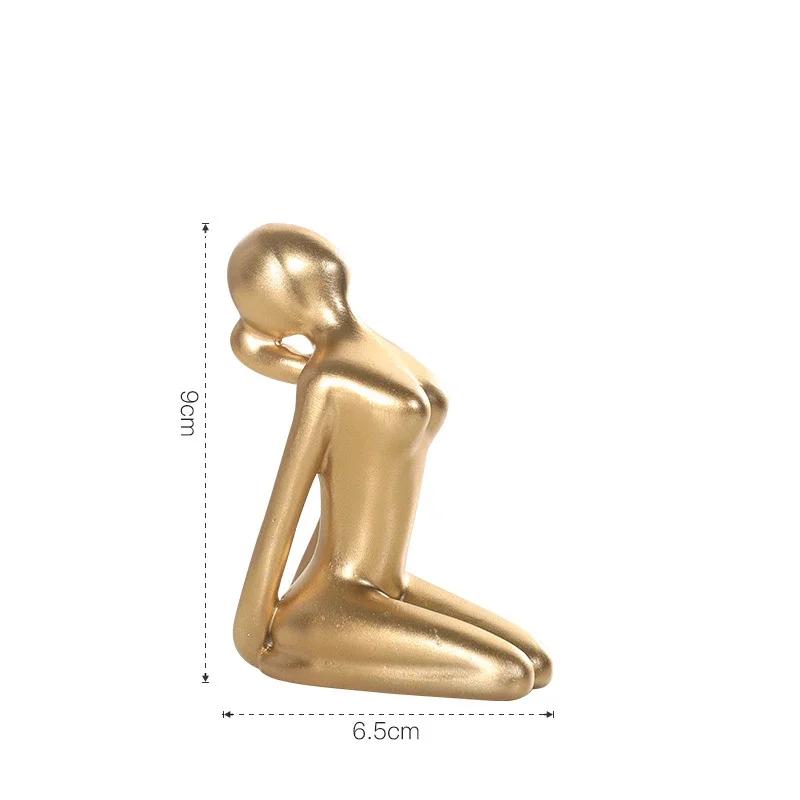 10cm Abstract Art Resin 12 Styles Yoga Poses Figurine Porcelain Lady Statue Home Studio Decor Ornament New Room Decoration