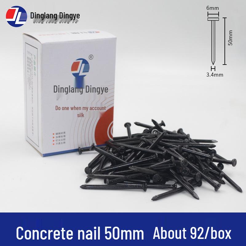 High-Strength Black Steel Nails for Concrete, Picture Hanging & Advertising