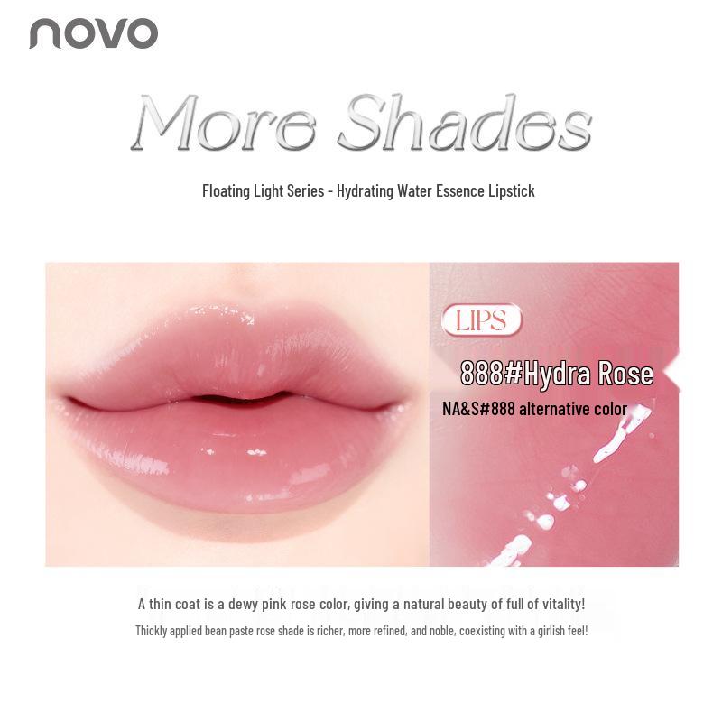 NOVO Moisturizing Honey Fluorescent Lipstick: Mirror Gloss, Stain-Resistant, Bare Face Whitening Effect.