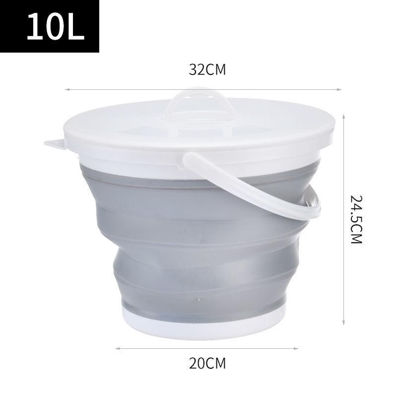 Seau d'eau pliable en silicone portable: Épaissi, Petit, pour la Pêche, la Collecte sur la Plage, le Lavage des Mains et la Collecte d'Eau