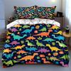 Colorful Dinosaur Illustrations. Bedding Duvet Cover Sets Duvet Covers Pillowcases Gifts (1 * Duvet Cover 2 * Pillowcases, Without Duvet Insert)