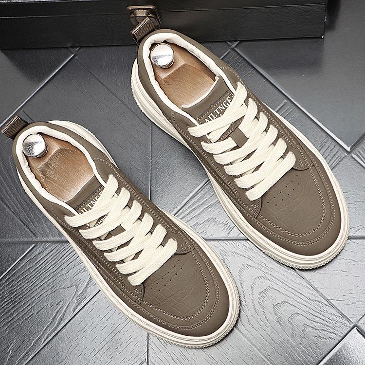 

Retro Low Cut Men s Thick Soled Casual Shoes Popular Trend Versatile Fashion Board Shoes Comfortable Leather Surface Height Increasing Men s Shoes 39