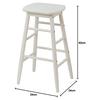 INS-2824WH High Stool, Ine Reno, 34cm Wide X 34cm Deep X 60cm High, White, Made of Natural Wood