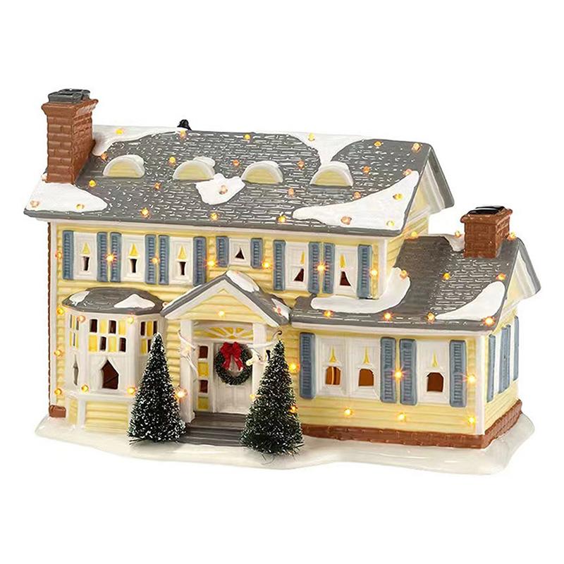 Christmas Village Ornament Christmas Vacation Village Snow Village For Holiday Decorations Griswold Style House Xmas Ornaments