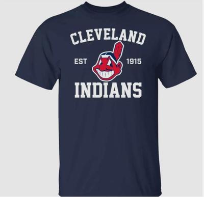 Cleveland Indians Έτος Ίδρυσης 1915 Μπλουζάκι Chief Wahoo Δώρο Ανδρικό Σκούρο Μπλε Unisex Όλα τα μεγέθη N
