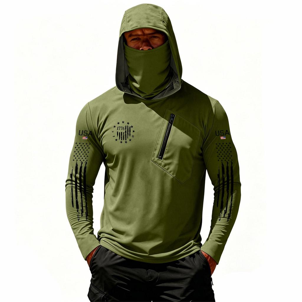 Herren Casual Kapuzen-Langarm-Sonnenschutz-Oberteil