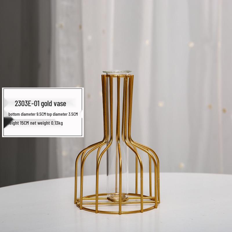 

Скандинавська залізна геометрична ваза для штучних квітів – Скляні гідропонні прикраси для вітальні.