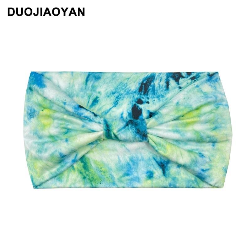 Knot Headband, Color Blocked Pattern Printed Sports Headband, Fashionable Polka Dot Wide Edge Elastic Headband