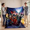 A Group Battling Monsters with Weapons, Led by a Dog In Dynamic Action. for All Seasons Blanket Lunch Break Throw Gift