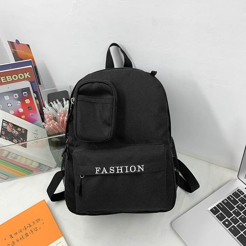 Modern Korean Style Kids Canvas Backpack Lightweight Large Capacity For School Age 3 To 6 Years