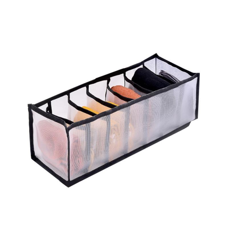 

Transparent And Visible 6/7 Grids Clothes Jeans Pants Storage Bag Drawer Mesh Divider Organizer Boxes Leggings 7 Grid чорний