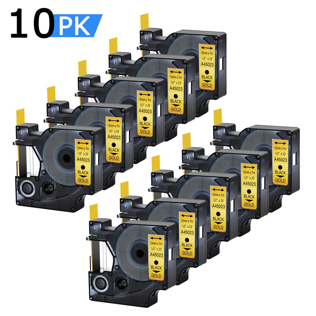 3/5/10PK 12mm D1 Standard Label Tapes Compatible for Dymo A45013 45010 Various Colors Ribbon Label For DYMO LabelManager 100 450