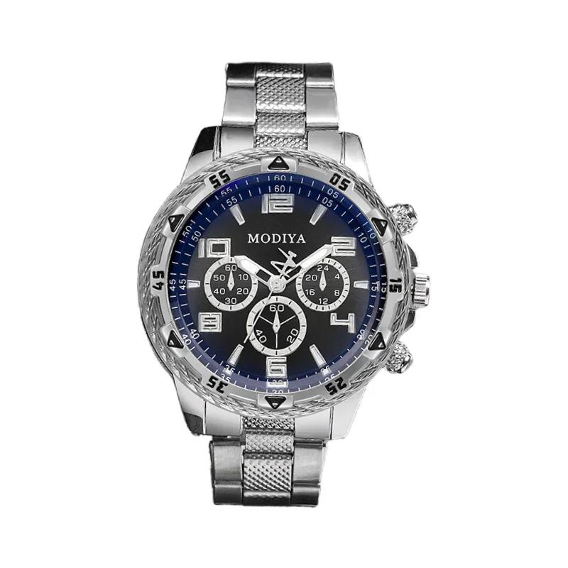 Original Herrenuhren Luxus Business Großes Zifferblatt Edelstahl Quarz Uhr für Geschäftsaktivität Meeting