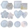 1/6 Stück Diamanten Unterseite Untersetzer Form Blume Herz Runde Form Epoxid Tassenunterlage Formen mit Diamanten Unterseite Harz Tablett Form