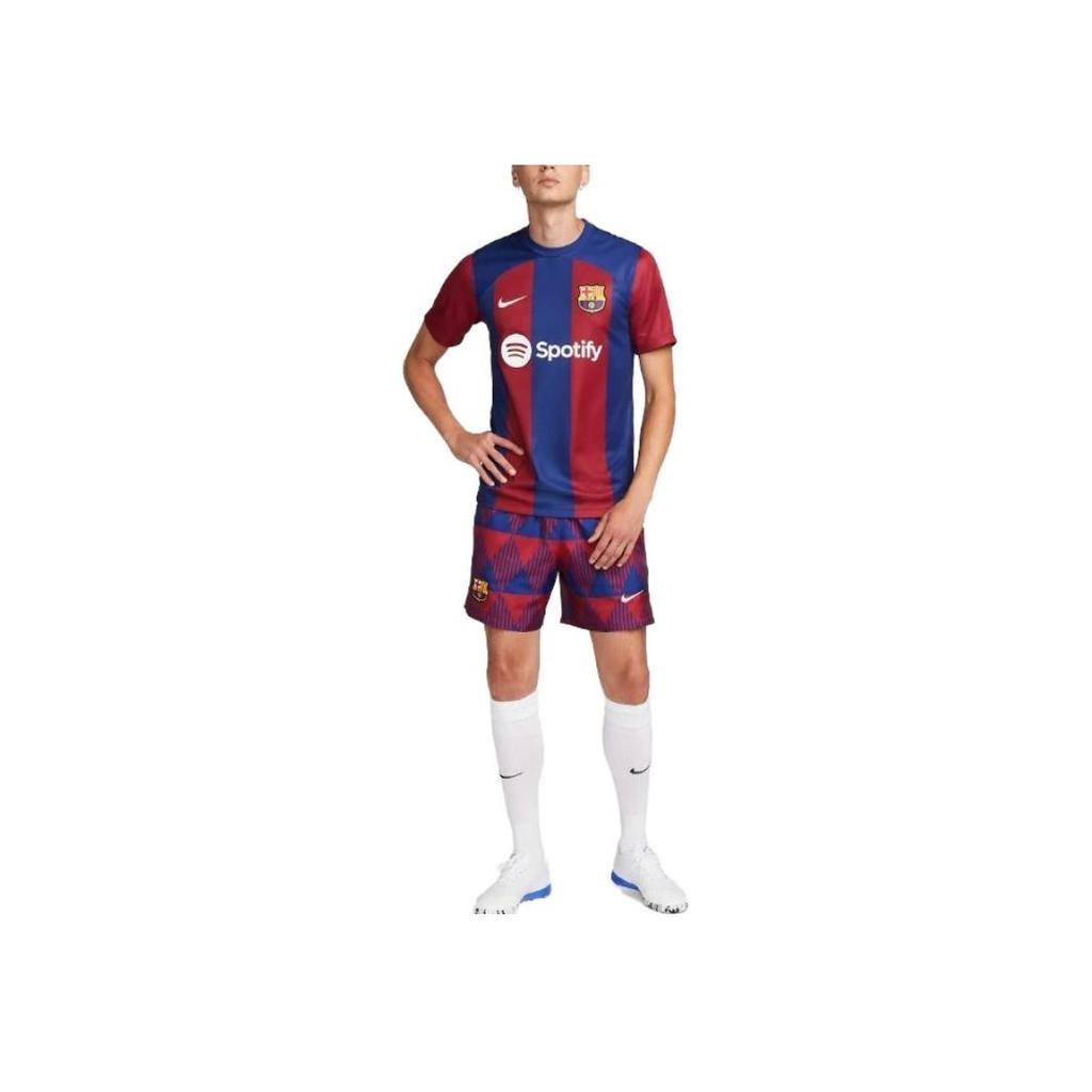 Nike FC Barcelona 23/24 Home Stadium Jersey with Printed Logo and Striped Pattern Men Jersey Blue DX2687-456