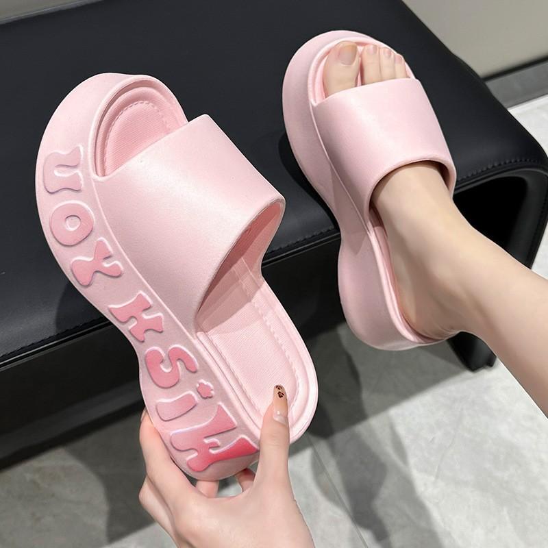 Super Thick-bottomed Cool Slippers Summer Indoor Home Non-slip and Deodorant Outer Wear Fashionable Height-increasing Cool Slippers