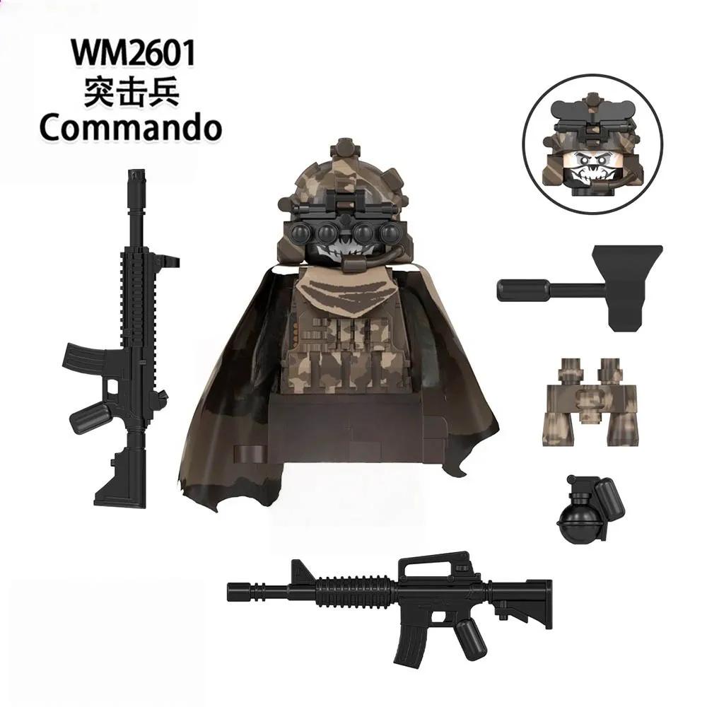 WM6147 WM6168 Military Series SWAT Special Forces Building Blocks Commando Soldier City Police Cap Mini Action Figure Toys