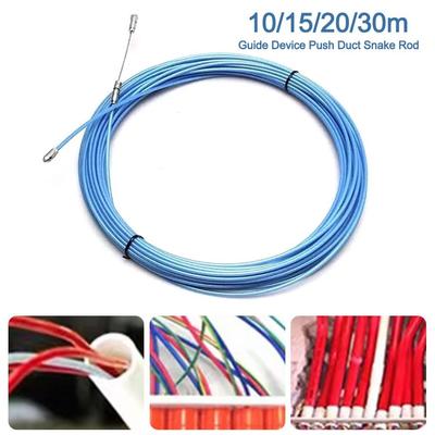 10/15/20/30m Wire Cable Puller Blue Guide Device Push Duct Snake Rod for Telecom Electrical Wall
