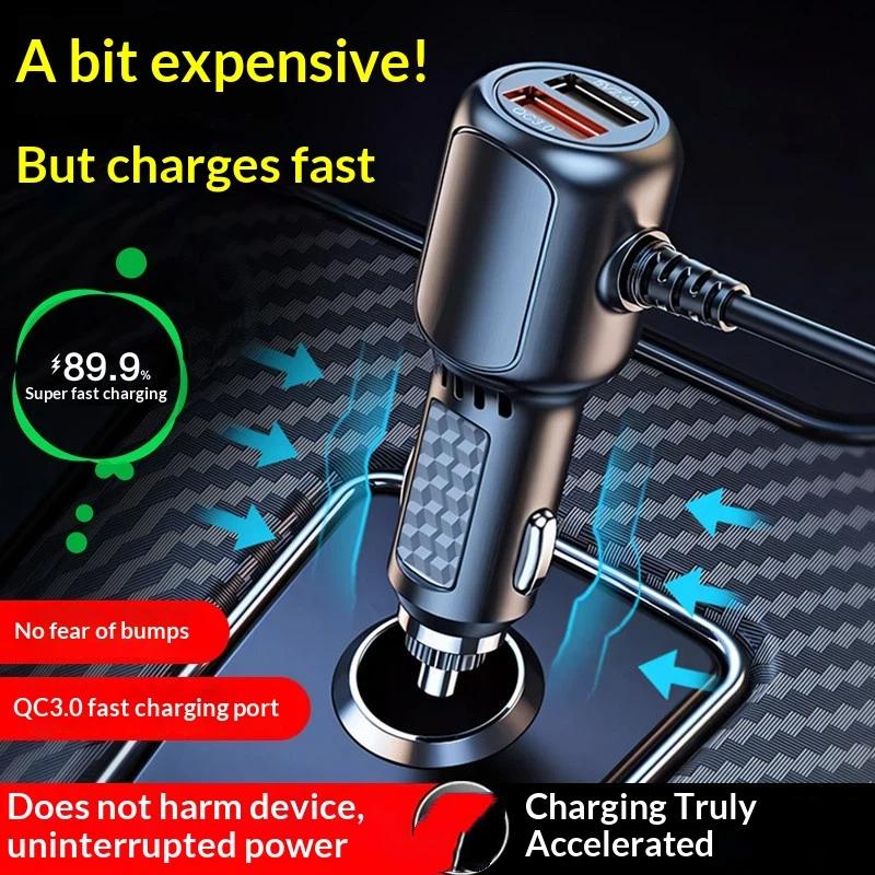 Car DVR Dash Cam Charger Cable 11.5ft Durable TPE Material Micro USB Mini USB Type C Power Cord for Vehicle Use