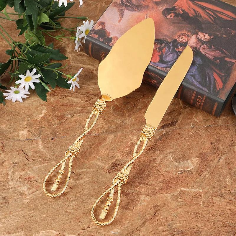 2Pcs Wedding Cake Knife and Shovel Pizza Bread Knife Wedding Supplies Cake Knife Triangle Bread Shovel Baking Tools