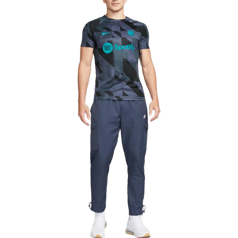 Nike FC Barcelona Academy Pro Third Dri-FIT Logo T-Shirt Men Tops Dark-Blue DZ1337-438