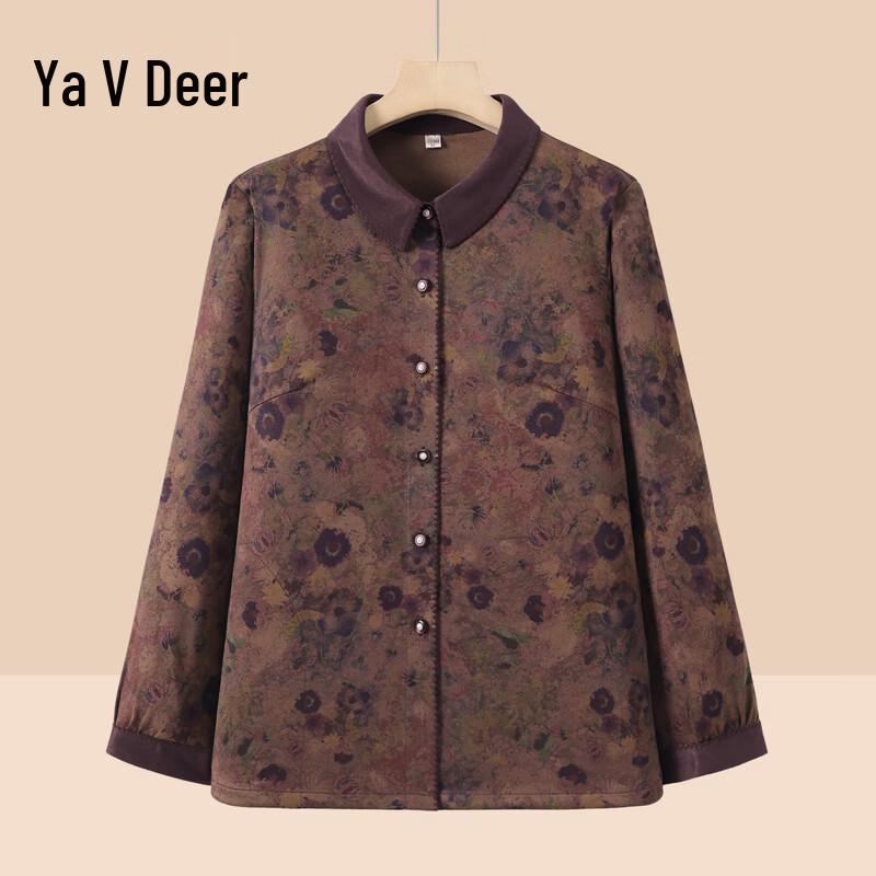 

Женская свободная рубашка Yaloo с цветочным принтом и длинным рукавом (Весна осень) 2XL