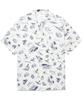 Covernat Beach Pattern Half Shirt White