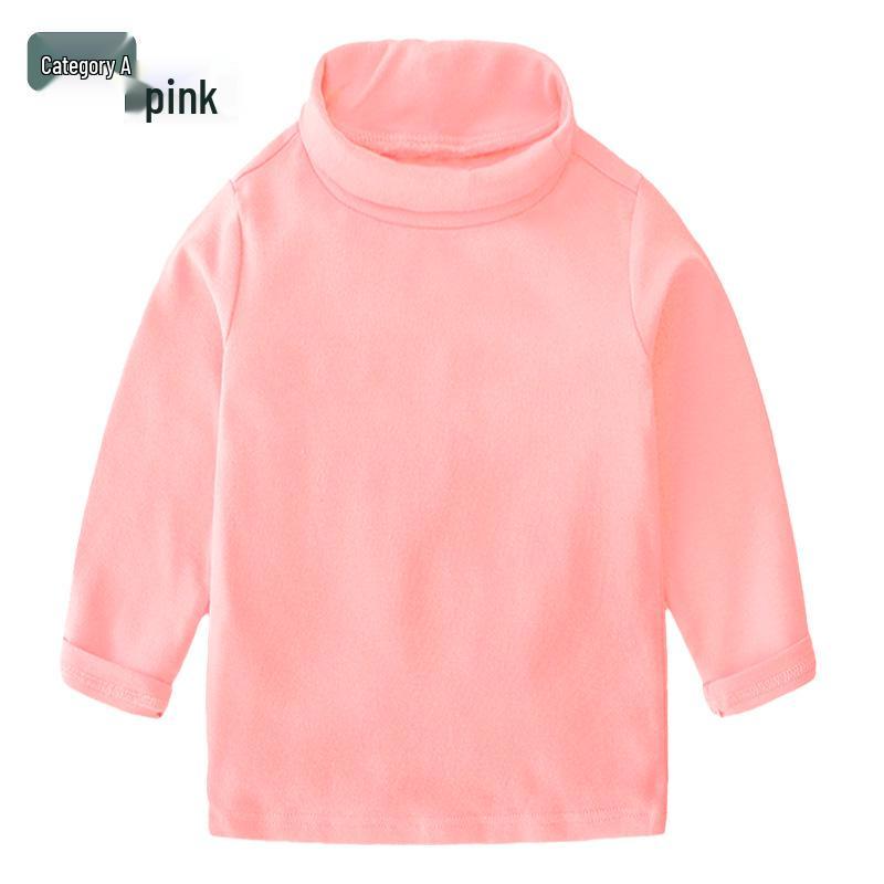 Camiseta Interior Básica de Algodón Puro de Manga Larga y Cuello Alto para Niñas Otoño/Invierno 2025