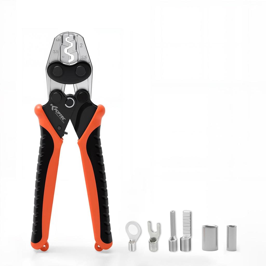 KF CPTEC Crimping Tool for Bare Crimp and Ring Sleeves Size Also TP-5M Terminals, Sleeves, (5.5 Available)