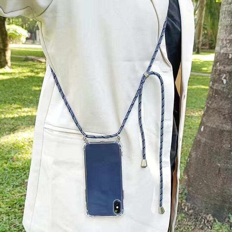 Necklace Crossbody Lanyard With Strap Case For Vivo V40 Pro V40 SE V40 Lite Shockproof Transparent Soft Cord Phone Cover Fundas