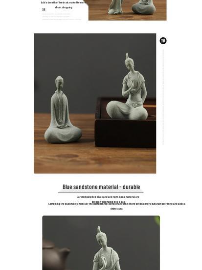 Qing Sha Shi Zen Kuzey Wei Budist Heykeli: Bonsai veya Mikro Peyzaj için Yaratıcı Taş Oymalı Süs.