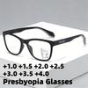 Square Framed Photochromic Multifocal Presbyopia Glasses Unisex Business-Style Anti-Blue Light Reading Glasses +1.0 To +4.0