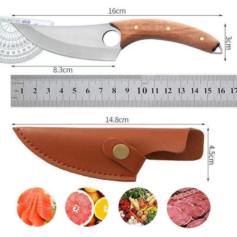 Stainless Steel Boning Knife Hand Forged Butcher Knife Camping Barbecue Cutting Fruit Outdoor Portable Kitchen Knife