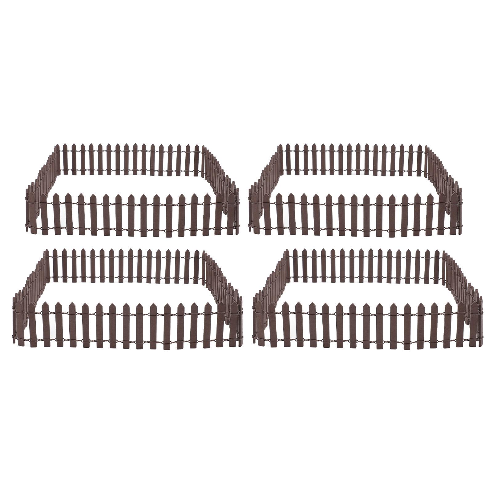 

4 шт. Миниатюрный сказочный садовый забор из дерева, орнамент, забор, садовые аксессуары для кукольного домика коричневый