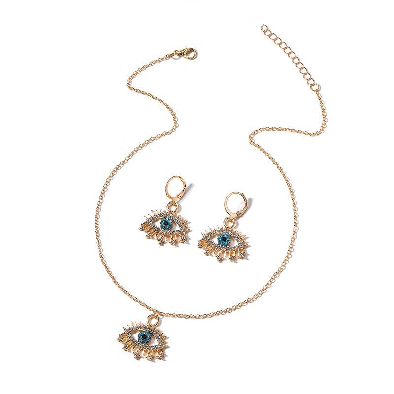 Halskette Ohrringe Schmuckset Mode Galvanisieren Teufelsauge Schmuck Punk Schmuck Damen Accessoires