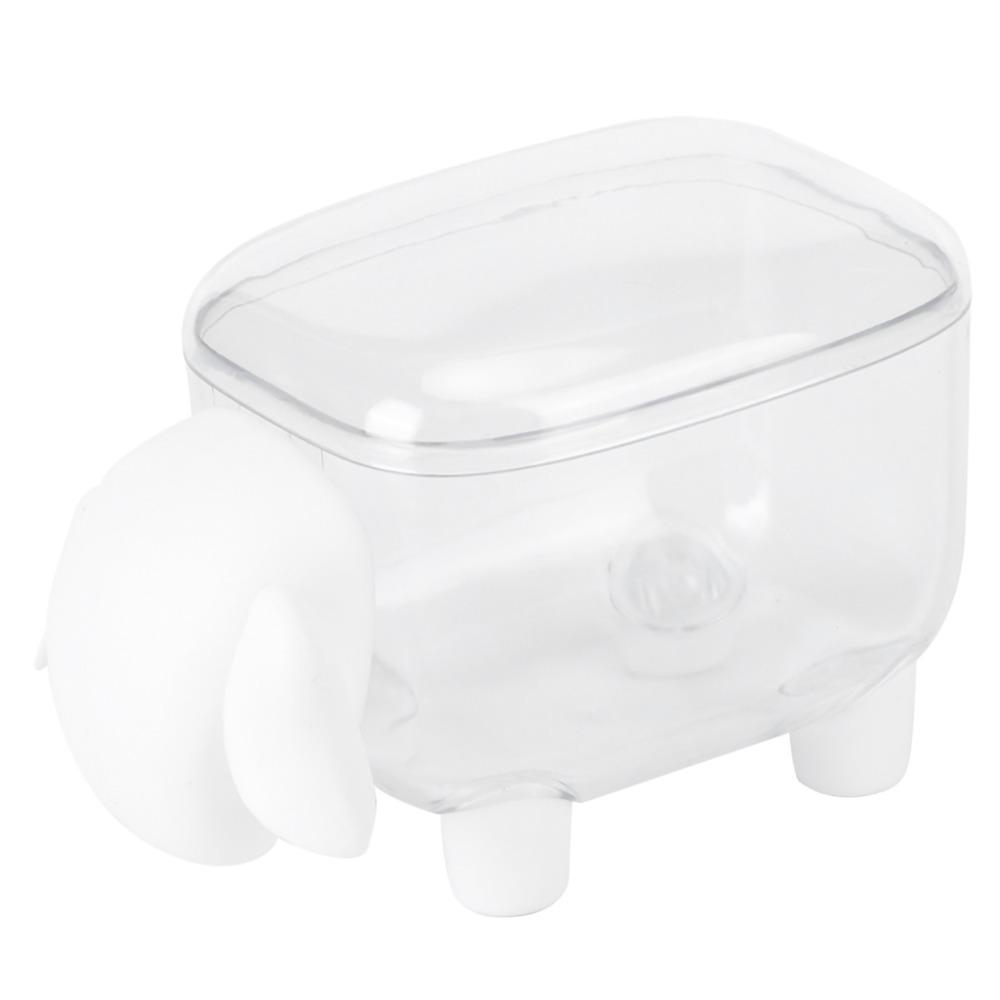 

White Cotton Swab Box Cute Makeup Cotton Box Holder Container Storage Box Desktop Storage білий