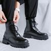 Boots Martin Boots High Top British Style Mid Top Tide Shoes Tooling Spring and Autumn Locomotive Summer Black Men's Shoes 8516-B