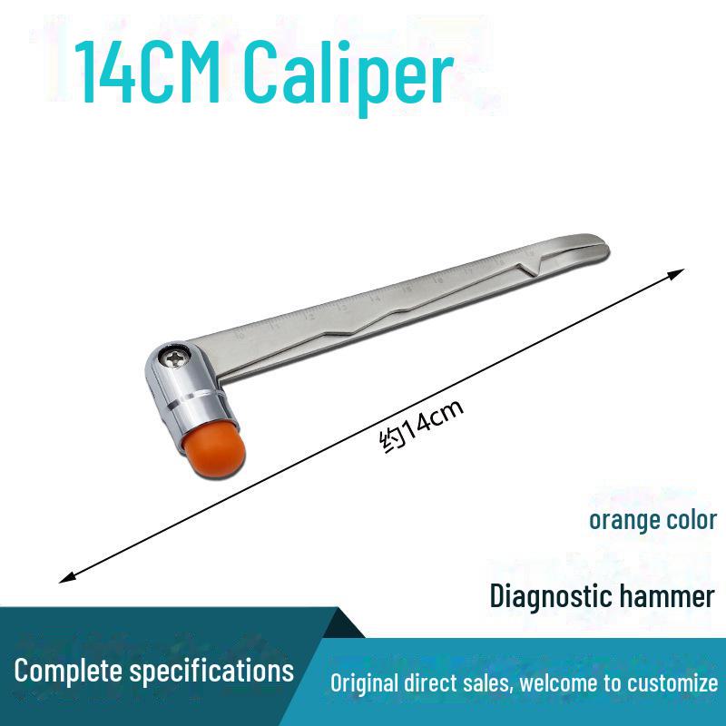 Multifunksjonell diagnostisk hammer i rustfritt stål med skala og rull