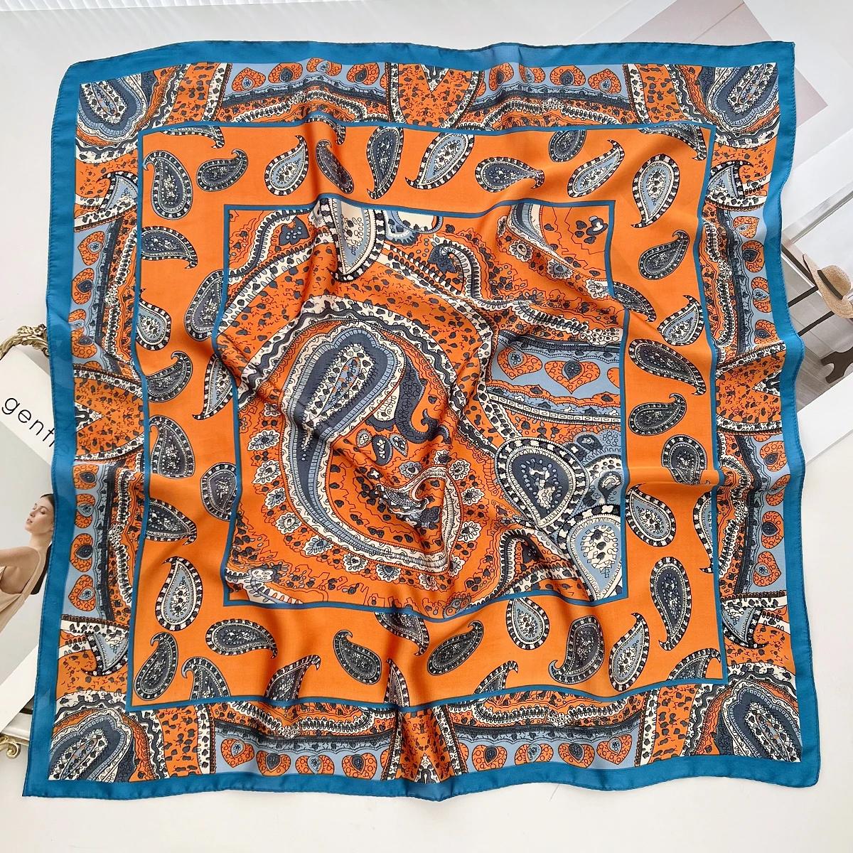 

Women Square Imitation Silk Scarf Casual Decoration Small Neck Kerchief 70CM Fashion Hairband Foulard 70x70cm