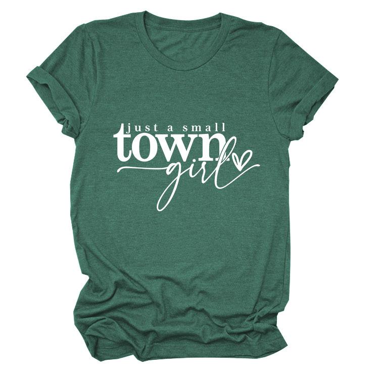 Casual just a small town letter print fashion ladies short sleeves