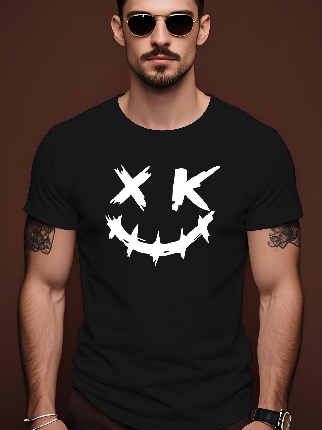 joyful Face Graphic Casual Streetwear Tshirt - Summer Sho... S