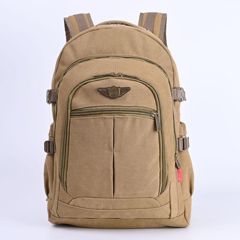 Waist Support Extra Durable 50L Canvas Backpack Men's Large-Capacity Outdoor Backpack Durable Travel Pack