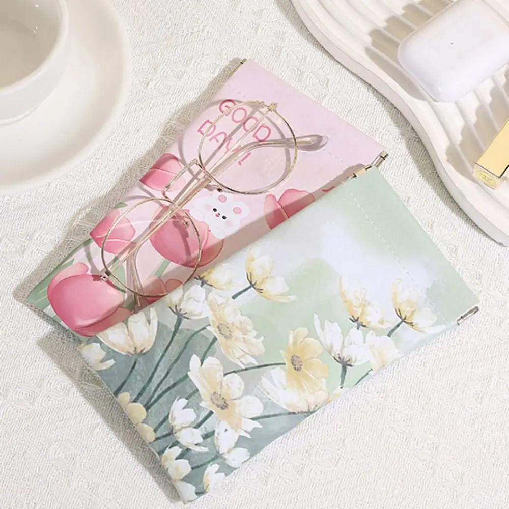 Creative Automatic Closing Sun Glasses Case Oil Painting Artistic Eyewear Storage Bag Waterproof Soft Shell Glasses Box Feamle